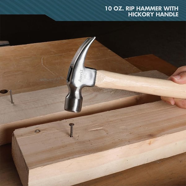 Anvil 10 oz. Ripping Claw Hammer with Hickory Handle 91624 - The