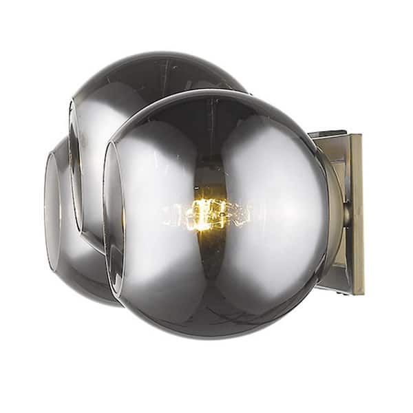 9 in. Gray Indoor Hardwired Sconce with No Bulbs Included