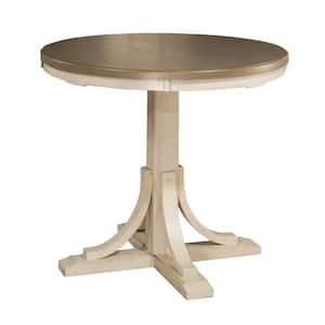 Clarion Round Gray Wood 42 in. Pedestal Dining Table Seats 4