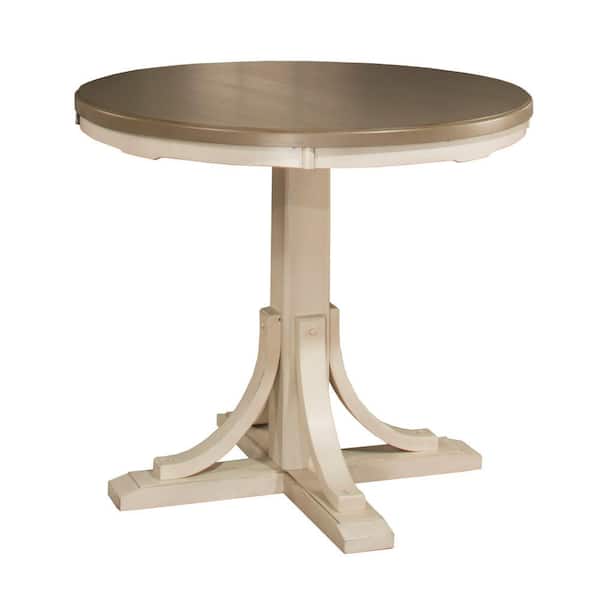 Hillsdale Furniture Clarion Round Gray Wood 42 in. Pedestal Dining Table Seats 4