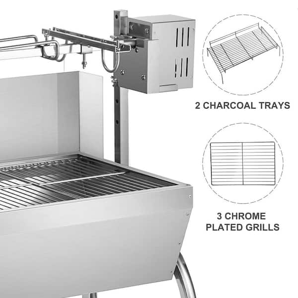 CE Compass MCH_OVN_TB1023A_SLV Vertical Rotisserie Oven Grill