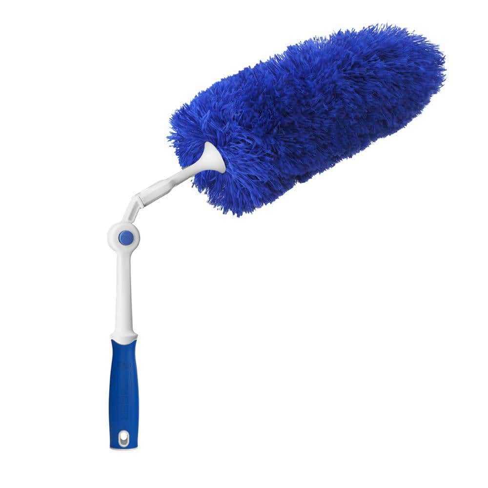 Duster for Cleaning Soft Cleaning Brush Counter Duster Hair Drafting Brush  with Microfiber for Keyboard Home Hotel Bed Car Soft Clothes Blue Bed Brush  Dusting Brush Plastic Wet and Dry Brush (White)