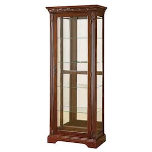 Addy Cherry Curio Cabinet with 4 Glass Shelves