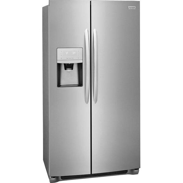 Frigidaire Gallery 25 6 Cu Ft Side By Side Refrigerator In Stainless Steel Fgss2635tf The Home Depot