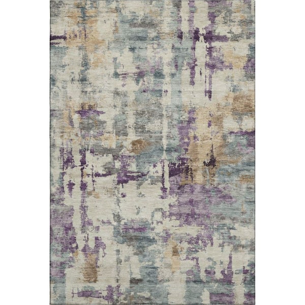Mayfield Premium Machine Washable Abstract AMF2072 Linen 10 ft. x 14 ft. Area Rug