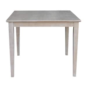 Weathered Taupe Gray Solid Wood Shaker Dining Table