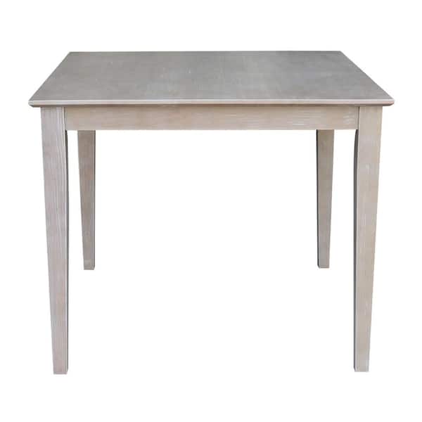 International Concepts Weathered Taupe Gray Solid Wood Shaker Dining Table