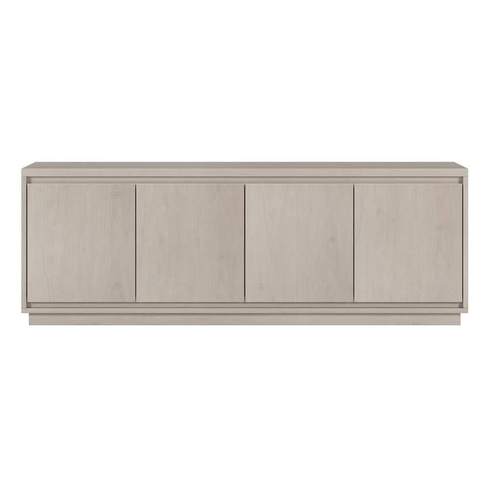 Alder White Modern TV Stand with Cabinets, 68-Inch