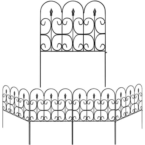 10 ft. L x 24 in. H Square Metal Garden Fence Rustproof Wire Fencing Border Decorative (10-Pack Total)