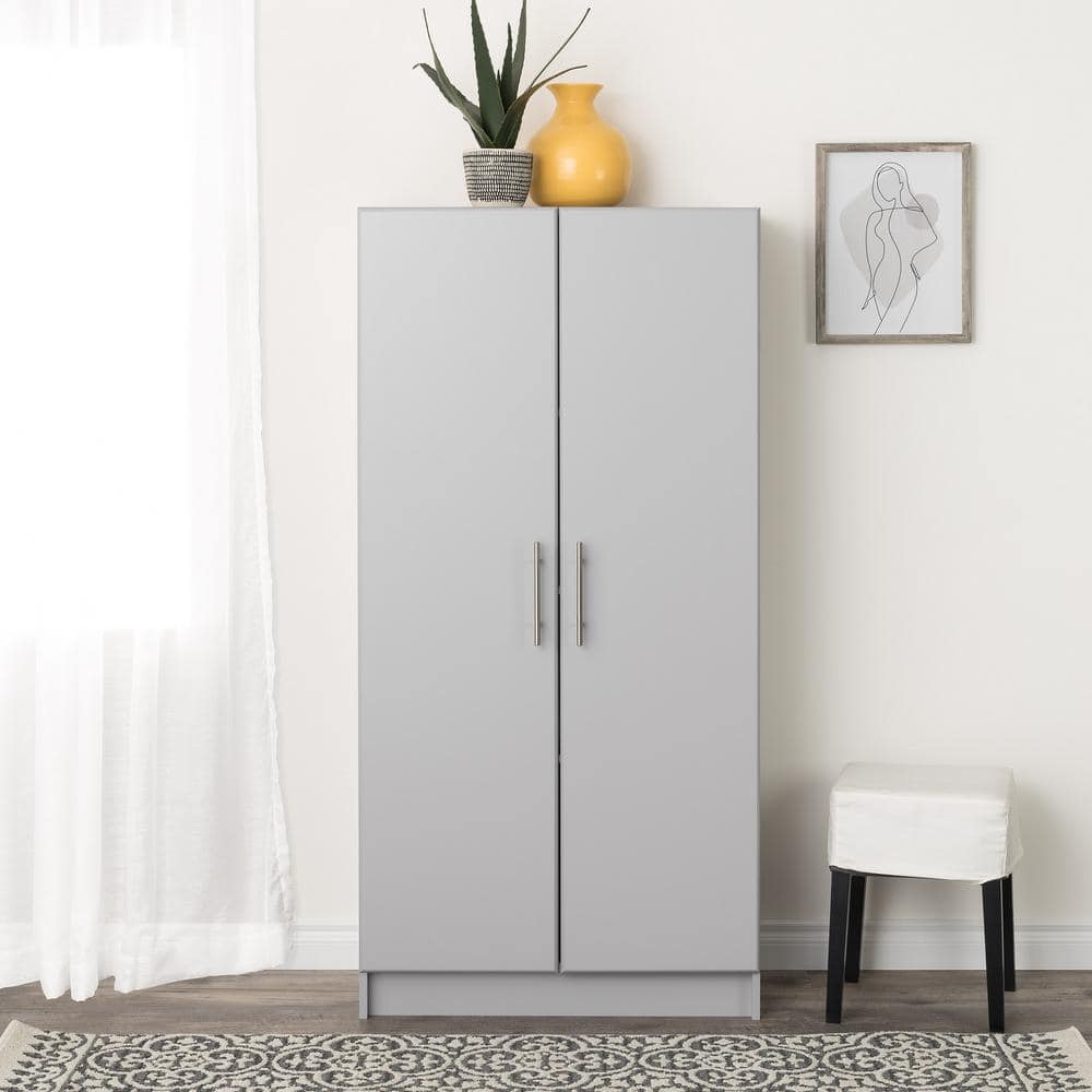 Sophisticated Gray 60" Freestanding Cabinet with Adjustable Shelves