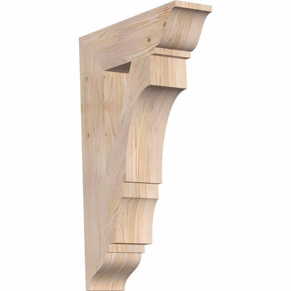 Ekena Millwork 5.5 in. x 34 in. x 22 in. Douglas Fir Balboa Traditional Smooth Bracket