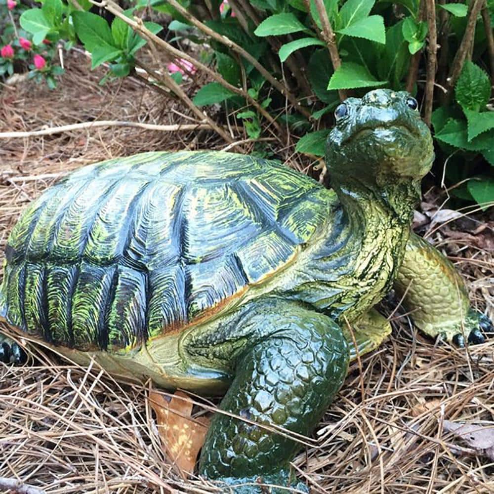 Large Hand-Painted Resin Outdoor Turtle Garden Statue