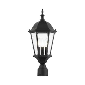 Hamilton 3 Light Textured Black Outdoor Post Top Lantern