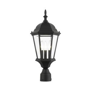 Hamilton 3 Light Textured Black Outdoor Post Top Lantern