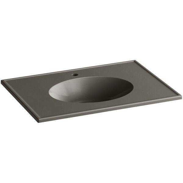 KOHLER Ceramic/Impressions 31 in. Single Faucet Hole Vitreous China Vanity Top with Basin in Cashmere Impressions