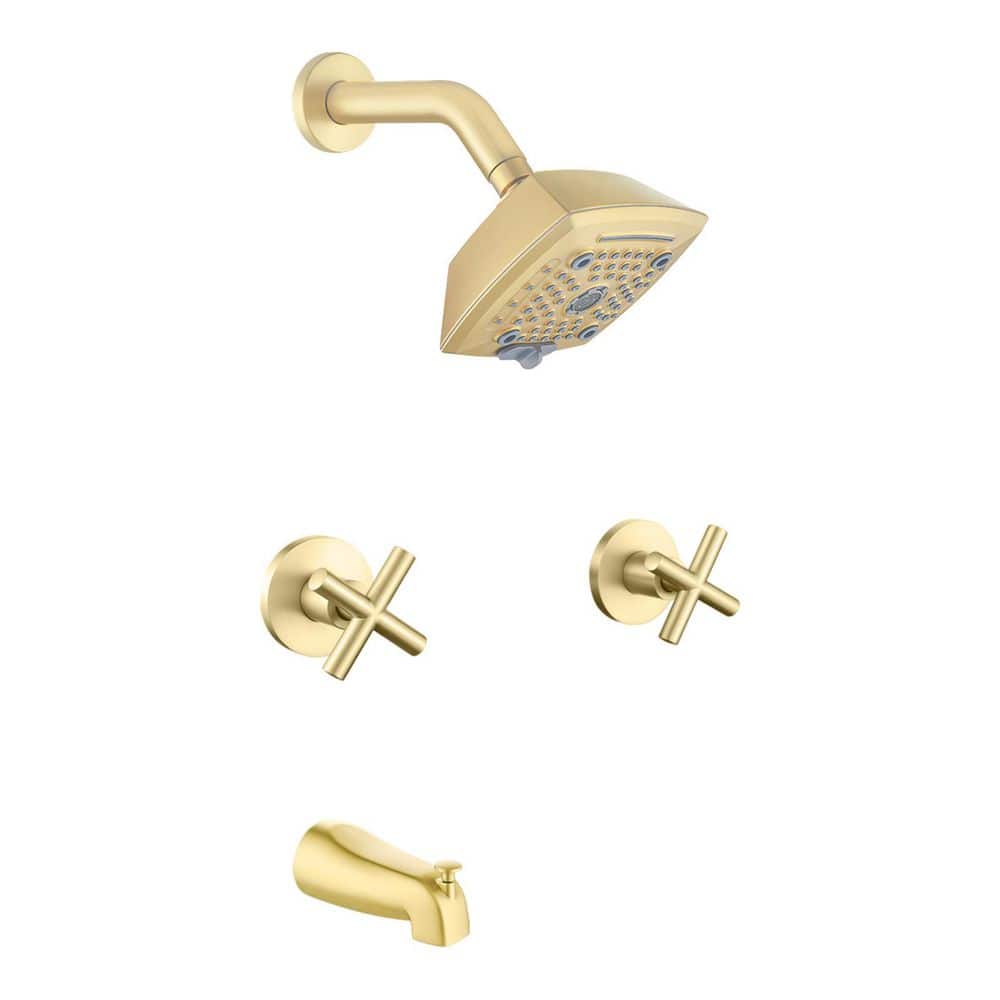 Rainfull 2-Handle 6-Spray Shower Faucet 1.8 GPM Kit with Pressure Balance Valve in Gold (Valve Included) price history on PriceWatchPro