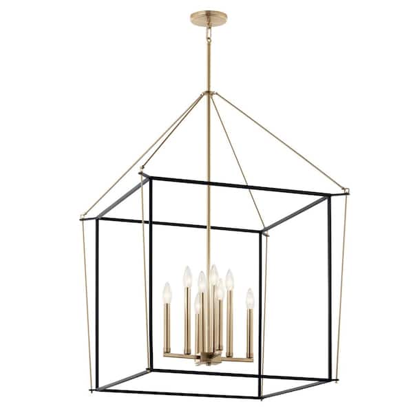 Kichler Eisley 8-Light Champagne Bronze Modern/Contemporary Lantern Led, Large Hanging Pendant Light