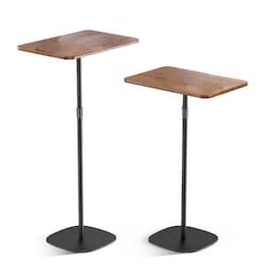 Portable Laptop Floor Stand Height Adjustable 18 in. 48 in. Sleek Wooden Lectern Mobile Podium Home Office School Black