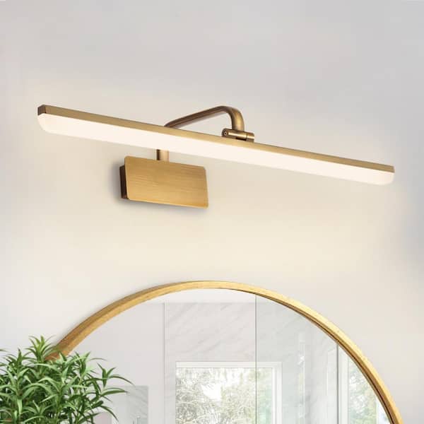 Nimbus 1-Light 31.5 in. W Brushed Gold Integrated LED Vanity Light Bar with Selectable CCT and Acrylic Lens for Bathroom
