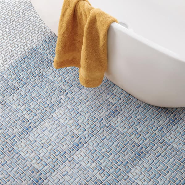 Hudson Spiral Marine 13 in. x 13 in. Porcelain Floor and Wall Mosaic Tile (11.3 sq. ft. /Case)