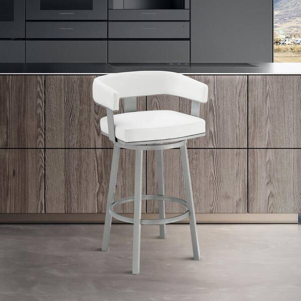 White metal bar discount stools with wood seat