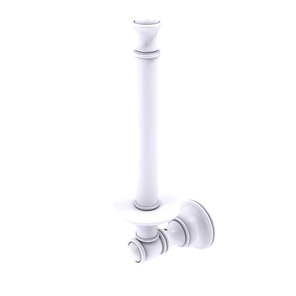 Allied Brass Carolina Upright Toilet Paper Holder in Matte White