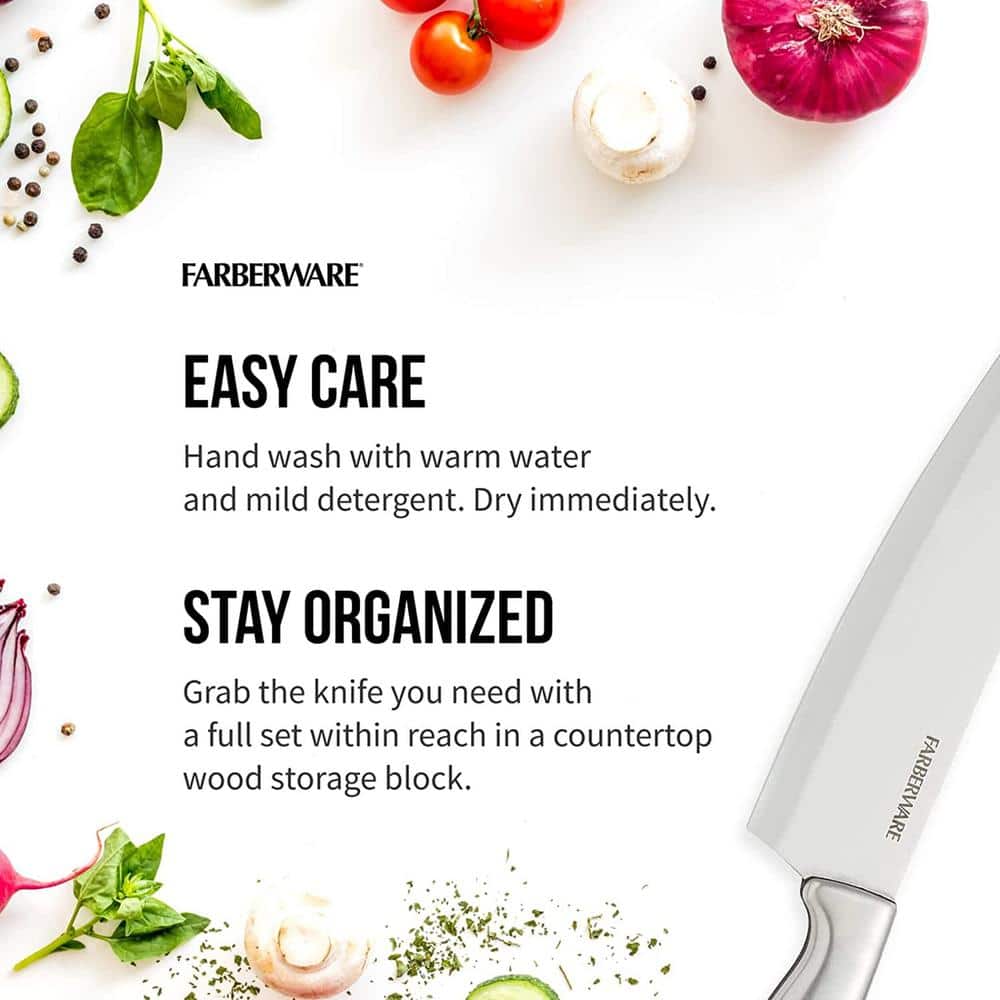 Farberware Farberware Edgekeeper 16-Piece Stainless Steel Knife Block Set with Built-In Sharpener