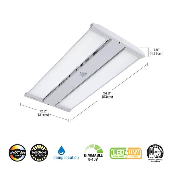 Metalux 1.6 ft. 400-Watt Equivalent LED Linear High Bay with Selectable CCT and Lumen
