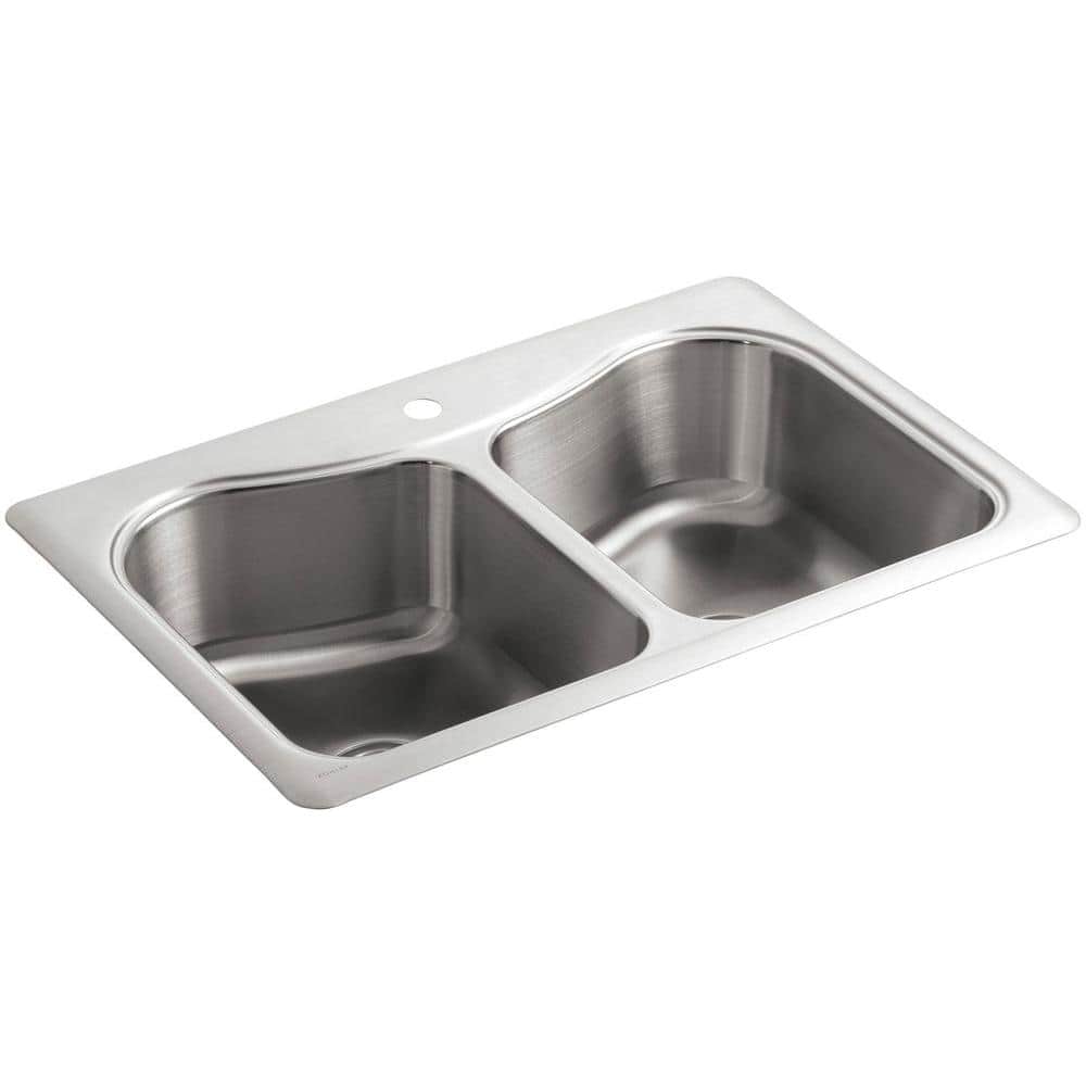 Stainless Steel Double Bowl Drop-In Kitchen Sink