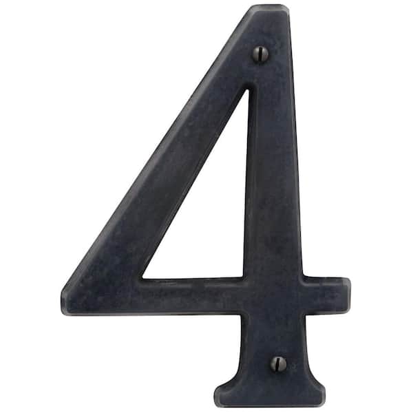 Baldwin 5 in. Oil-Rubbed Bronze House Number 4