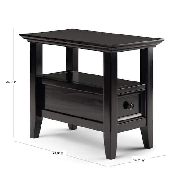 Simpli Home Amherst Solid Wood 14 In Wide Rectangle Transitional Narrow Side Table Hickory Brown Axcamh05 Hic The Depot Simpli Home Amherst Solid Wood 14 In, Narrow Sofa Side Table With Drawers