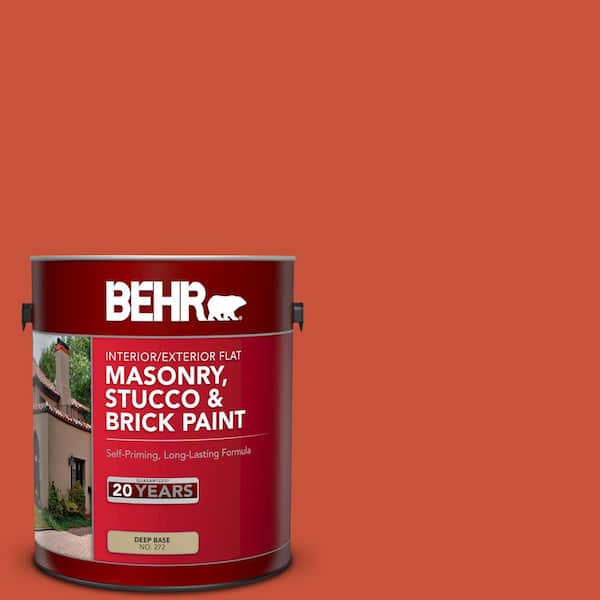 BEHR 1 gal. #BIC-31 Fire Coral Flat Interior/Exterior Masonry, Stucco and Brick Paint