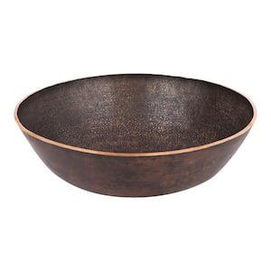 Terra Firma 14 in . Round Bathroom Vessel Sink in Brown Oil Rubbed Bronze Copper