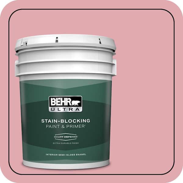 BEHR ULTRA 5 gal. #130C-3 Raspberry Lemonade Extra Durable Semi-Gloss Enamel Interior Paint & Primer