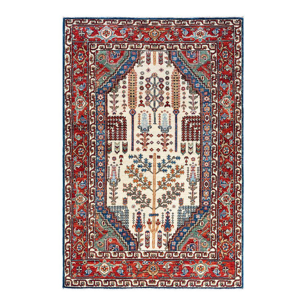 Serapi Ivory 4 ft. x 6 ft. Tribal Wool Indoor Area Rug price history on PriceWatchPro