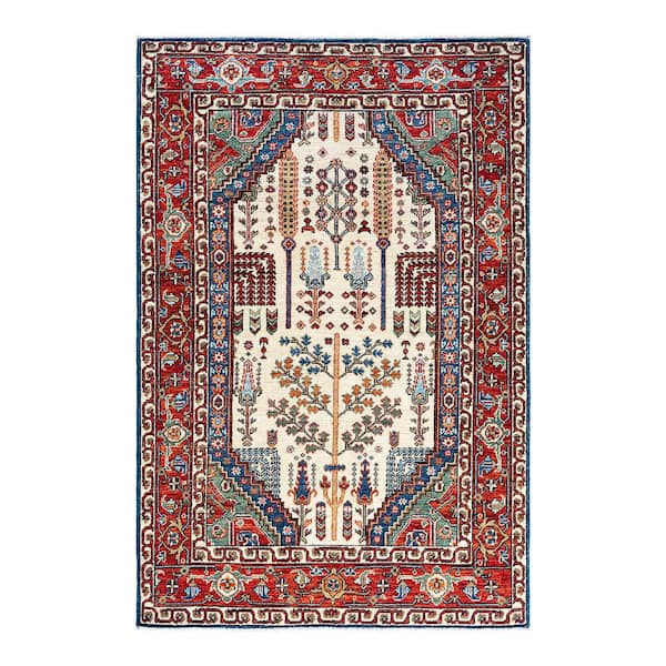 Solo Rugs Serapi Ivory 4 ft. x 6 ft. Tribal Wool Indoor Area Rug