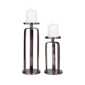 DANYA B Contemporary Metal Brown Wall Candle Sconces with Antique Patina  Medallions (Set of 2) QBA636 - The Home Depot