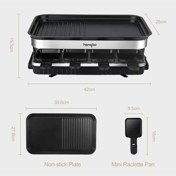 ITOPFOX Non-stick Coated 1500W Electric Grill Plate, with 8 Mini Raclette  Pans, Infinitely Adjustable Temperature, Iron+Plastic H2SA10OT079 - The  Home Depot