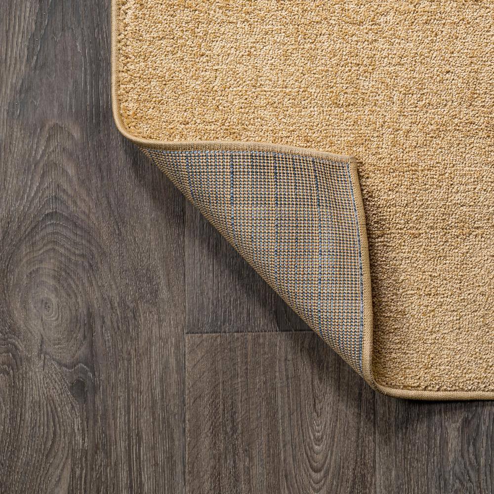 Mustard Synthetic Low-Pile Square Area Rug, 7' Square