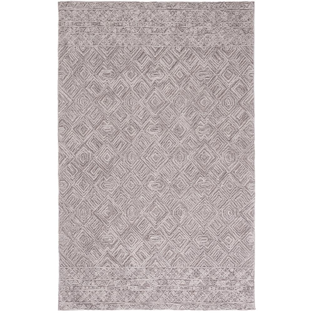 Hand-Tufted Textural Wool Area Rug - 8' x 10' - Brown