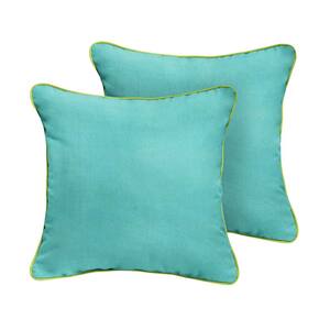 Sorra Home Sunbrella Canvas Aruba Outdoor Corded Throw Pillows (2-Pack)