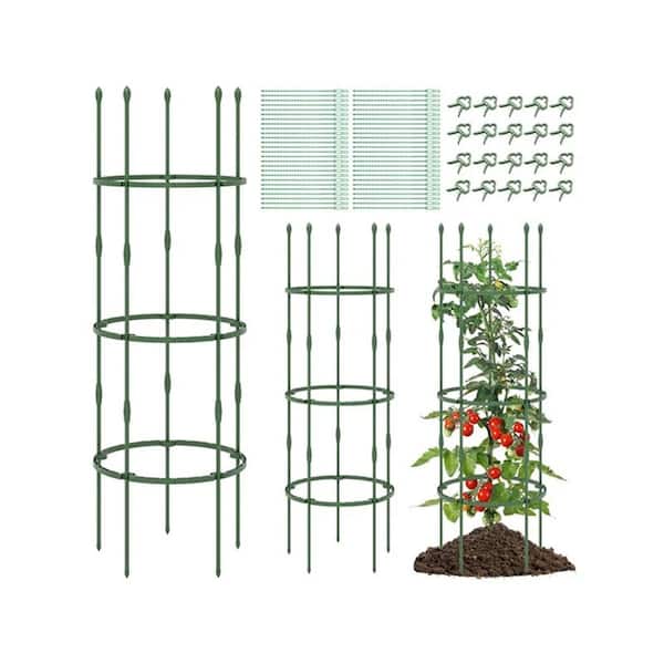 ITOPFOX 60 in. Rustproof and Durable Garden Trellis Plants Tower with Clips and Ties for Climbing Plants Flower Vegetable Vine