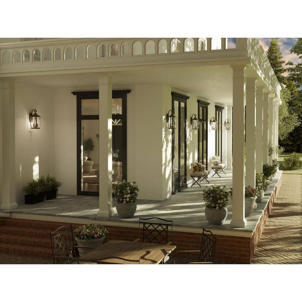 Oil Rubbed Bronze 18" Traditional Outdoor Wall Lantern with Clear Glass