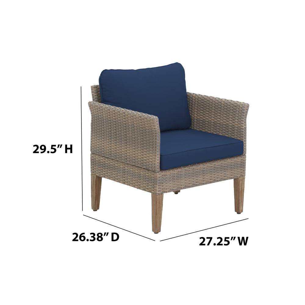 Isla 4-Piece Stone Gray Wicker Outdoor Conversation Set