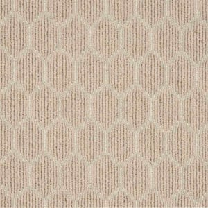 Entanglement - Desert/Ivory - Brown 12 ft. 27 oz. Wool Pattern Installed Carpet