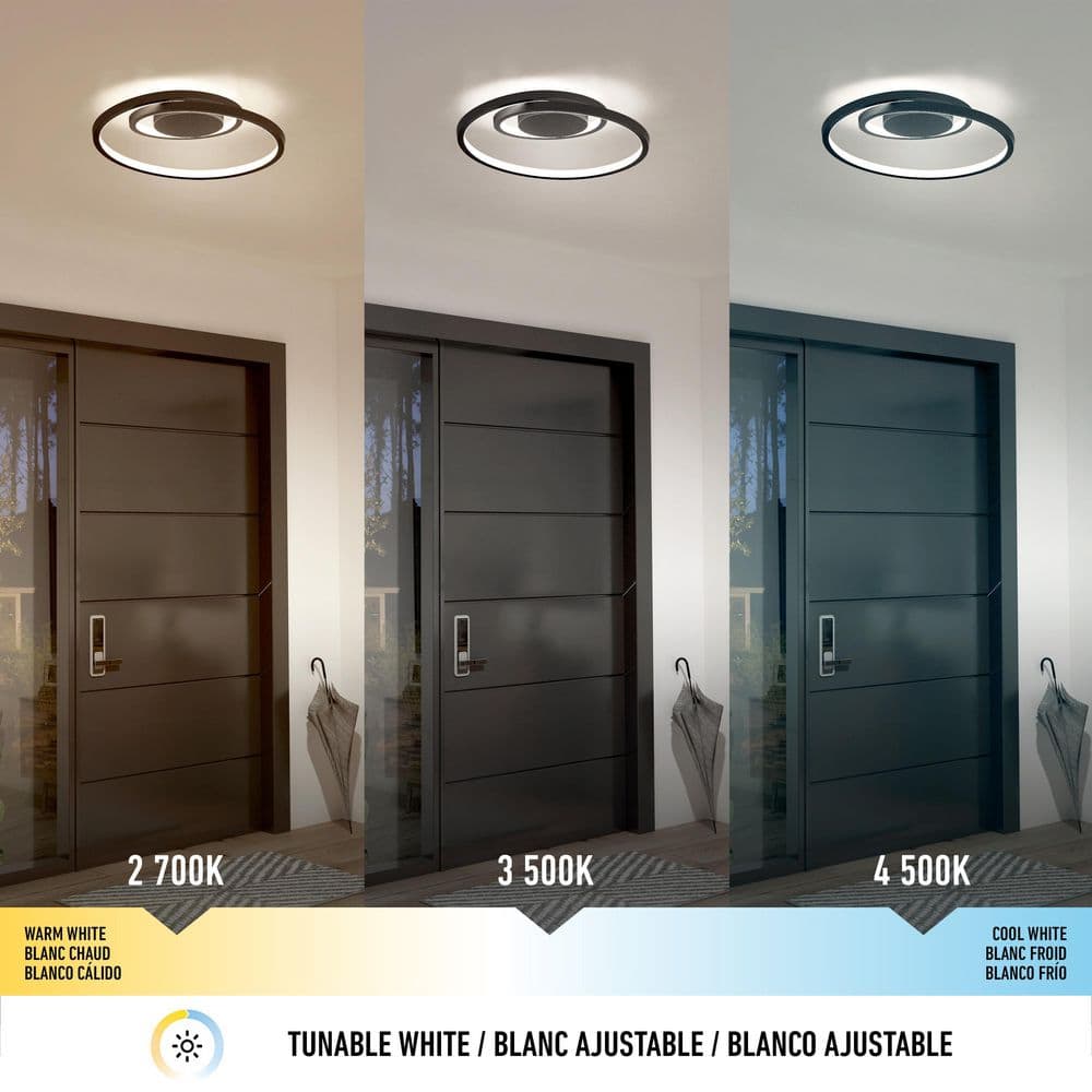 Salto Spiral Black Aluminum LED Flush Mount Ceiling Light