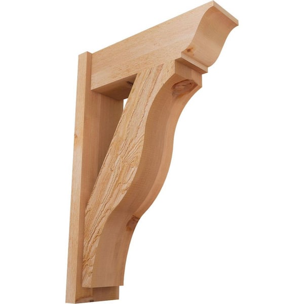 Ekena Millwork 8 in. x 36 in. x 24 in. Fuston Traditional Rough Sawn Western Red Cedar Outlooker