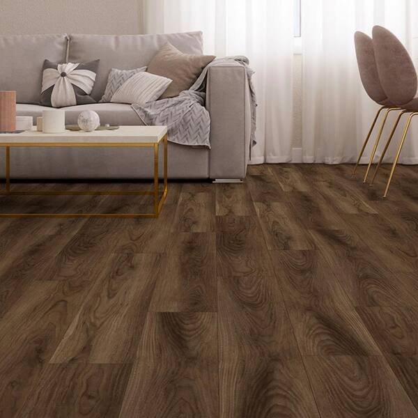 【5/7迄】NICENESS CASABLANCAS DARK BROWN L Lucida Surfaces TruCore Bark 12 MIL x 7.3 in. W x 48 in. L Click