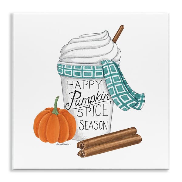 Stupell Industries Pumpkin Spice Season by Deb Strain 1-Piece Unframed Graphic Print Food Poster Art Print 12 in. x 12 in.