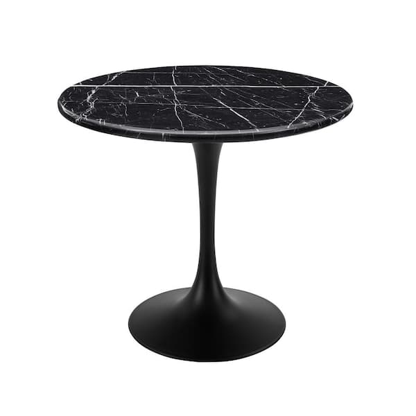 Steve Silver Colfax Black Marquina Marble Dining Table
